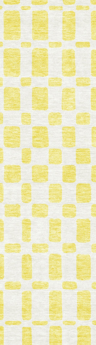 Piper Looms Chantille Squares ACN871 Yellow Machine Washable Area Rug Runner Main Image