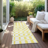 Piper Looms Chantille Squares ACN871 Yellow Machine Washable Area Rug Runner Outdoor Lifestyle Image Feature