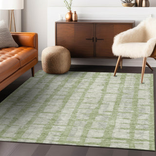 Piper Looms Chantille Stripes ACN872 Aloe Machine Washable Area Rug Lifestyle Image Feature