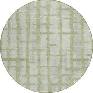 Piper Looms Chantille Stripes ACN872 Aloe Machine Washable Area Rug Round Main Image