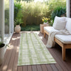 Piper Looms Chantille Stripes ACN872 Aloe Machine Washable Area Rug Runner Outdoor Lifestyle Image Feature