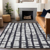 Piper Looms Chantille Stripes ACN872 Black Machine Washable Area Rug Lifestyle Image Feature