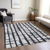 Piper Looms Chantille Stripes ACN872 Black Machine Washable Area Rug Lifestyle Image Feature