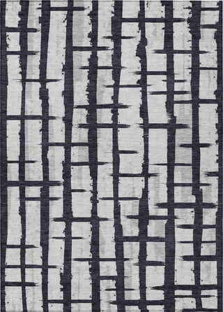 Piper Looms Chantille Stripes ACN872 Black Machine Washable Area Rug main image