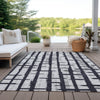 Piper Looms Chantille Stripes ACN872 Black Machine Washable Area Rug Outdoor Lifestyle Image Feature