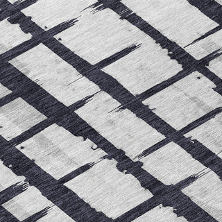 Piper Looms Chantille Stripes ACN872 Black Machine Washable Area Rug Swatch Image