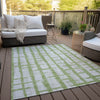 Piper Looms Chantille Stripes ACN872 Green Machine Washable Area Rug Outdoor Lifestyle Image Feature