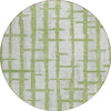 Piper Looms Chantille Stripes ACN872 Green Machine Washable Area Rug Round Main Image