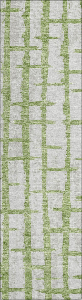 Piper Looms Chantille Stripes ACN872 Green Machine Washable Area Rug Runner Main Image
