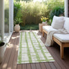 Piper Looms Chantille Stripes ACN872 Green Machine Washable Area Rug Runner Outdoor Lifestyle Image Feature