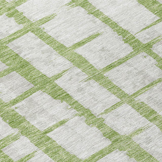 Piper Looms Chantille Stripes ACN872 Green Machine Washable Area Rug Swatch Image