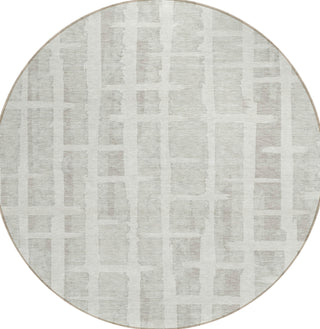 Piper Looms Chantille Stripes ACN872 Ivory Machine Washable Area Rug Round Main Image