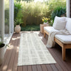 Piper Looms Chantille Stripes ACN872 Ivory Machine Washable Area Rug Runner Outdoor Lifestyle Image Feature