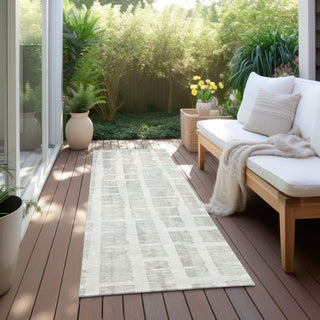 Piper Looms Chantille Stripes ACN872 Ivory Machine Washable Area Rug Runner Outdoor Lifestyle Image Feature