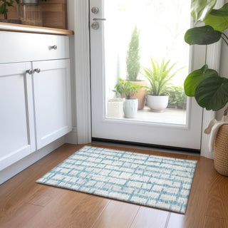 Piper Looms Chantille Stripes ACN872 Sky Machine Washable Area Rug Scatter Lifestyle Image Feature
