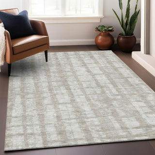 Piper Looms Chantille Stripes ACN872 Taupe Machine Washable Area Rug Lifestyle Image Feature