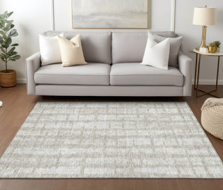 Piper Looms Chantille Stripes ACN872 Taupe Machine Washable Area Rug Lifestyle Image Feature