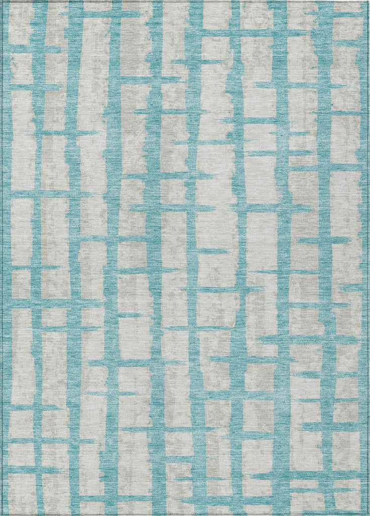 Piper Looms Chantille Stripes ACN872 Teal Machine Washable Area Rug main image