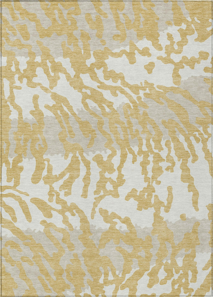 Piper Looms Chantille Animal Print ACN873 Gold Machine Washable Area Rug main image