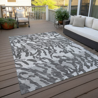 Piper Looms Chantille Animal Print ACN873 Gray Machine Washable Area Rug Outdoor Lifestyle Image Feature