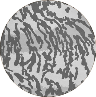 Piper Looms Chantille Animal Print ACN873 Gray Machine Washable Area Rug Round Main Image