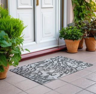 Piper Looms Chantille Animal Print ACN873 Gray Machine Washable Area Rug Scatter Outdoor Lifestyle Image Feature