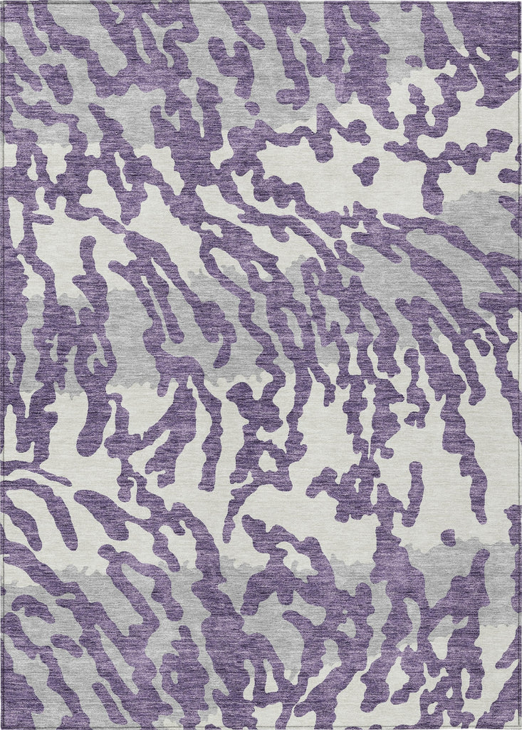Piper Looms Chantille Animal Print ACN873 Purple Machine Washable Area Rug main image