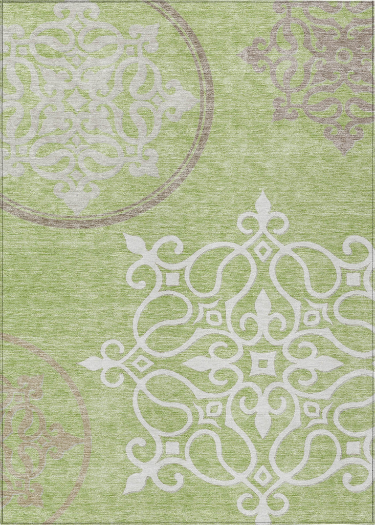 Piper Looms Chantille Scrolls ACN874 Aloe Machine Washable Area Rug main image