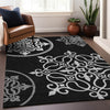 Piper Looms Chantille Scrolls ACN874 Black Machine Washable Area Rug Lifestyle Image Feature