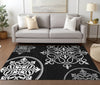 Piper Looms Chantille Scrolls ACN874 Black Machine Washable Area Rug Lifestyle Image Feature