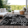 Piper Looms Chantille Scrolls ACN874 Black Machine Washable Area Rug Outdoor Lifestyle Image Feature