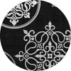 Piper Looms Chantille Scrolls ACN874 Black Machine Washable Area Rug Round Main Image