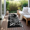 Piper Looms Chantille Scrolls ACN874 Black Machine Washable Area Rug Runner Outdoor Lifestyle Image Feature