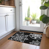 Piper Looms Chantille Scrolls ACN874 Black Machine Washable Area Rug Scatter Lifestyle Image Feature