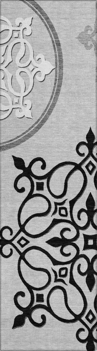Piper Looms Chantille Scrolls ACN874 Gray Machine Washable Area Rug Runner Main Image