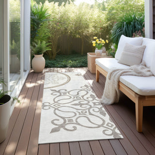 Piper Looms Chantille Scrolls ACN874 Ivory Machine Washable Area Rug Runner Outdoor Lifestyle Image Feature