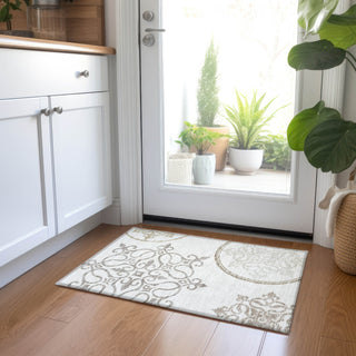 Piper Looms Chantille Scrolls ACN874 Ivory Machine Washable Area Rug Scatter Lifestyle Image Feature