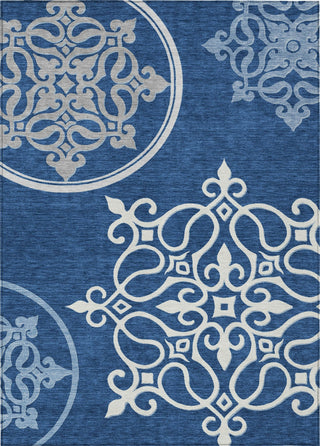 Piper Looms Chantille Scrolls ACN874 Navy Machine Washable Area Rug main image