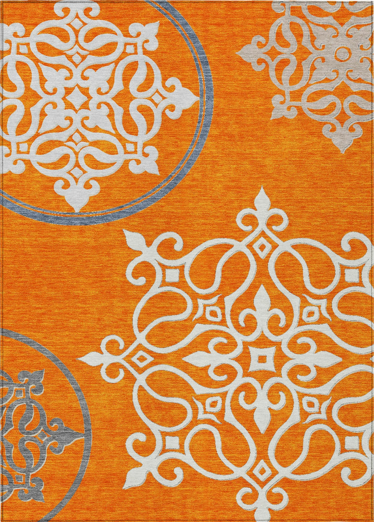 Piper Looms Chantille Scrolls ACN874 Orange Machine Washable Area Rug main image