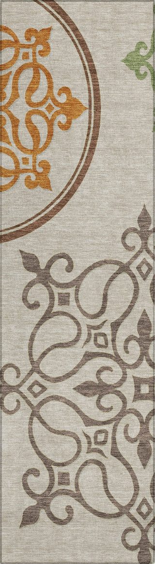 Piper Looms Chantille Scrolls ACN874 Taupe Machine Washable Area Rug Runner Main Image