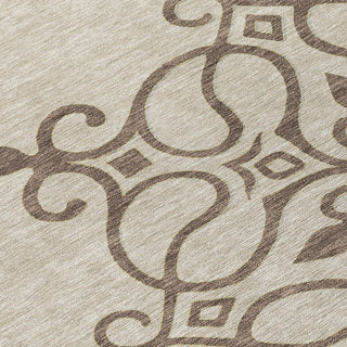 Piper Looms Chantille Scrolls ACN874 Taupe Machine Washable Area Rug Swatch Image