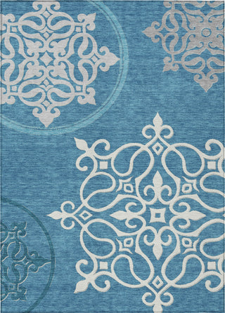 Piper Looms Chantille Scrolls ACN874 Teal Machine Washable Area Rug main image
