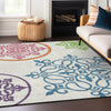 Piper Looms Chantille Scrolls ACN874 White Machine Washable Area Rug Lifestyle Image Feature