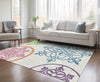 Piper Looms Chantille Scrolls ACN874 White Machine Washable Area Rug Lifestyle Image Feature