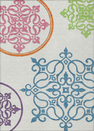 Piper Looms Chantille Scrolls ACN874 White Machine Washable Area Rug main image