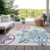 Piper Looms Chantille Scrolls ACN874 White Machine Washable Area Rug Outdoor Lifestyle Image Feature