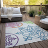 Piper Looms Chantille Scrolls ACN874 White Machine Washable Area Rug Outdoor Lifestyle Image Feature