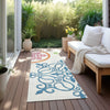 Piper Looms Chantille Scrolls ACN874 White Machine Washable Area Rug Runner Outdoor Lifestyle Image Feature