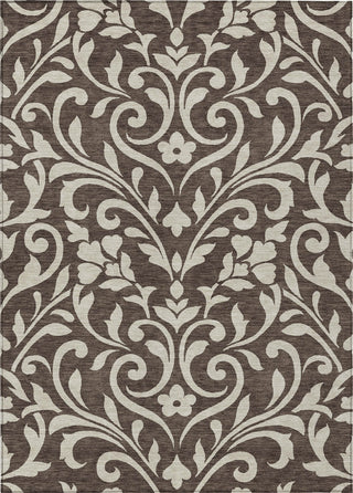 Piper Looms Chantille Floral ACN875 Chocolate Machine Washable Area Rug main image