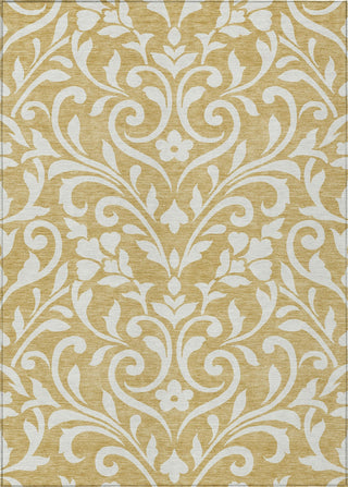 Piper Looms Chantille Floral ACN875 Gold Machine Washable Area Rug main image